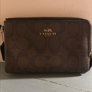 Coach Brown Wristlet